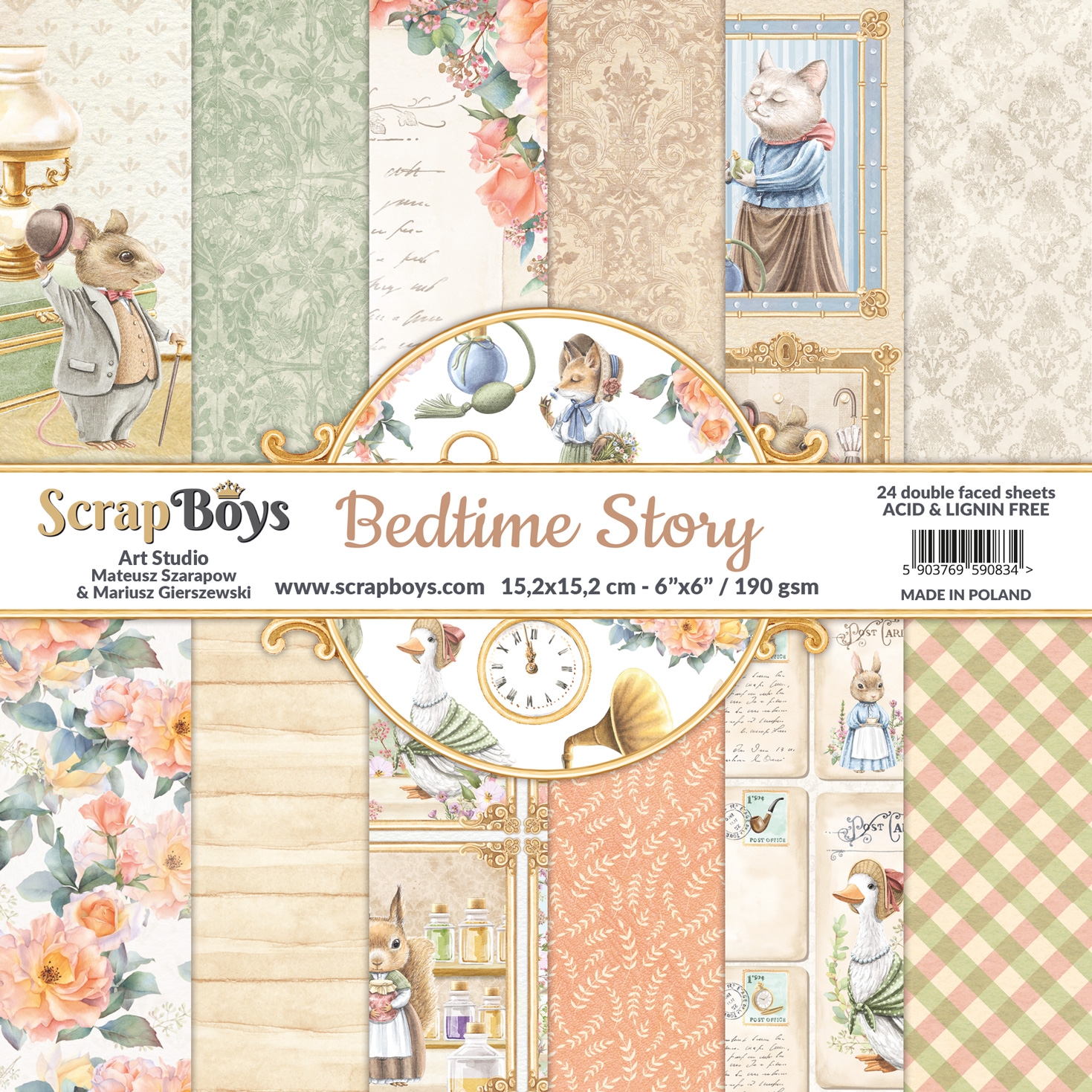 ScrapBoys Bedtime Story 09 6x6 Blokk - Bilde 1
