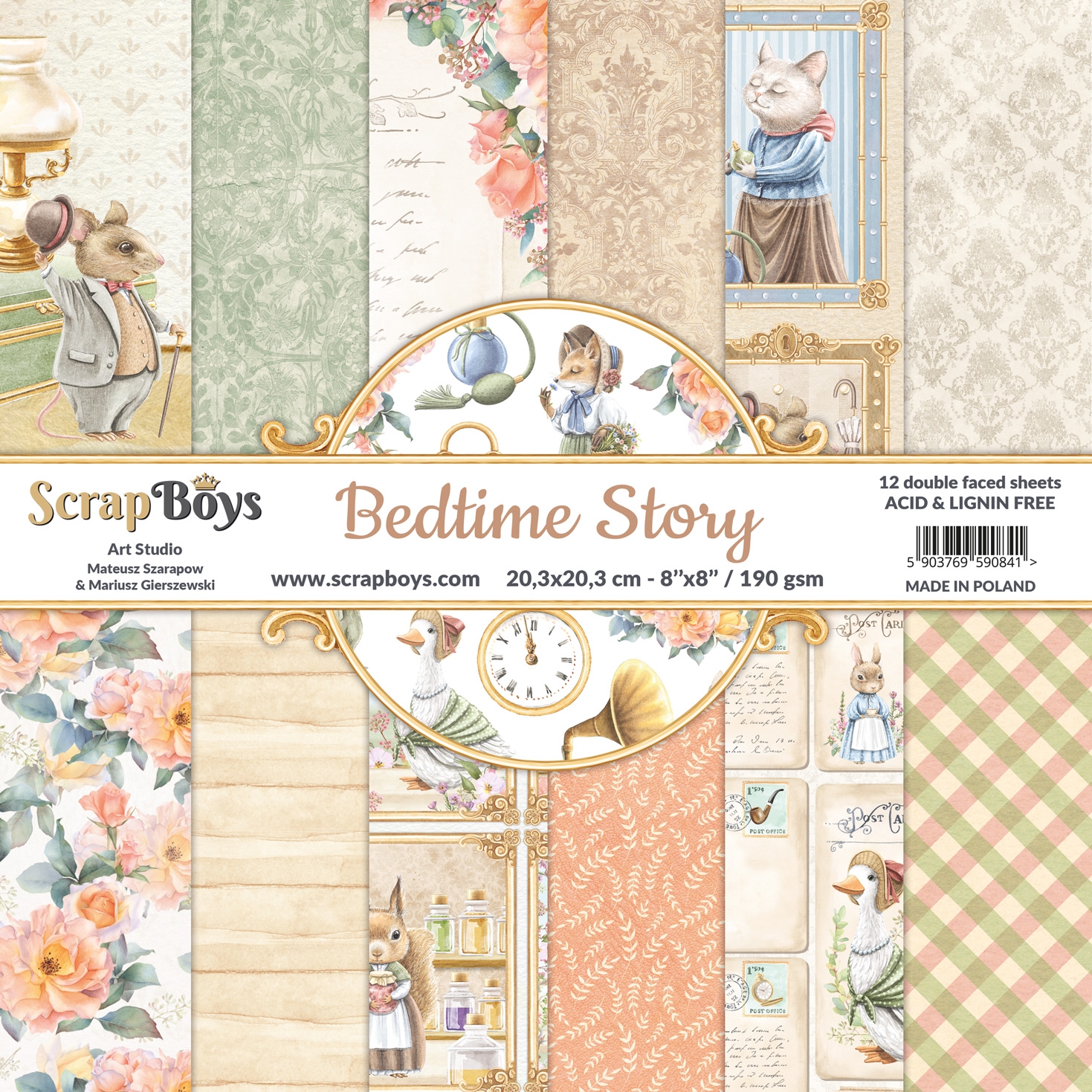 ScrapBoys Bedtime Story 10 8x8 Blokk - Bilde 1