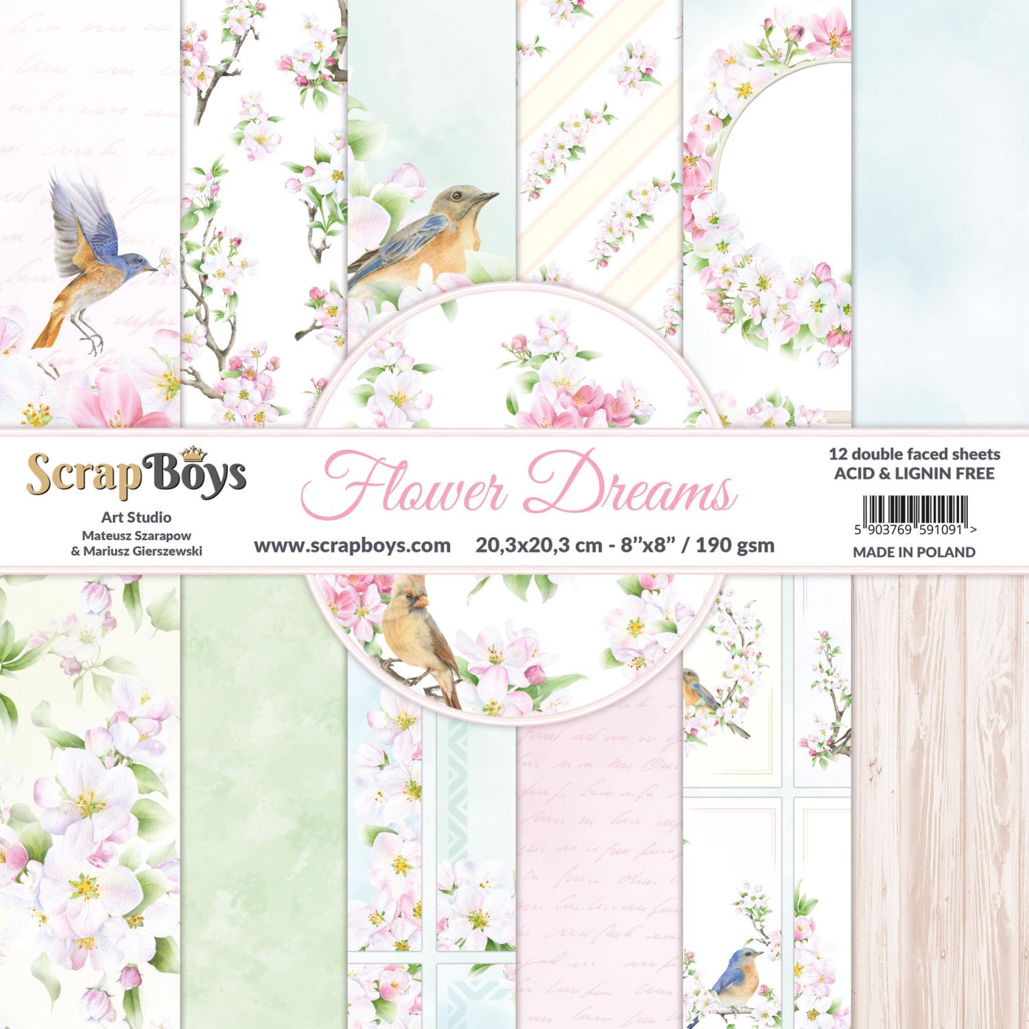 ScrapBoys Flower Dreams 10 8x8 Blokk - Bilde 1