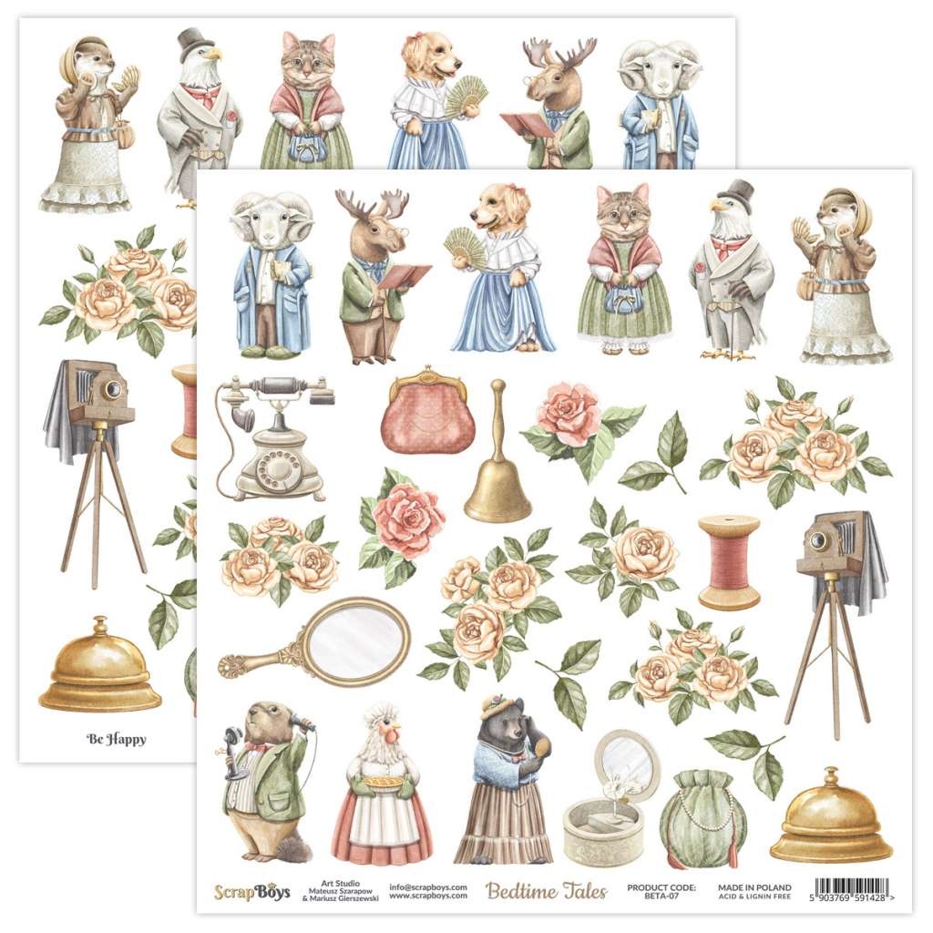 ScrapBoys Bedtime Tales 07 Klippeark - Bilde 1