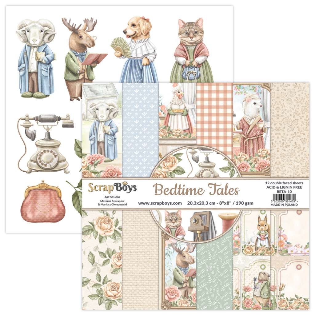 ScrapBoys Bedtime Tales 10 8x8 Blokk - Bilde 1