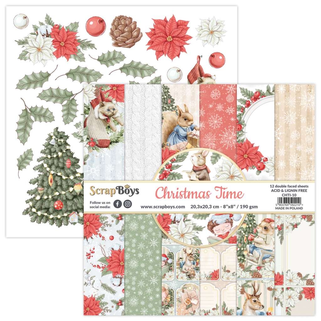 ScrapBoys Christmas Time 10 8x8 Blokk - Bilde 1