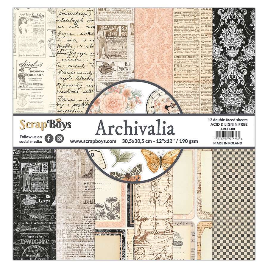ScrapBoys Archivalia ARCH-08 12x12 Blokk - Bilde 1