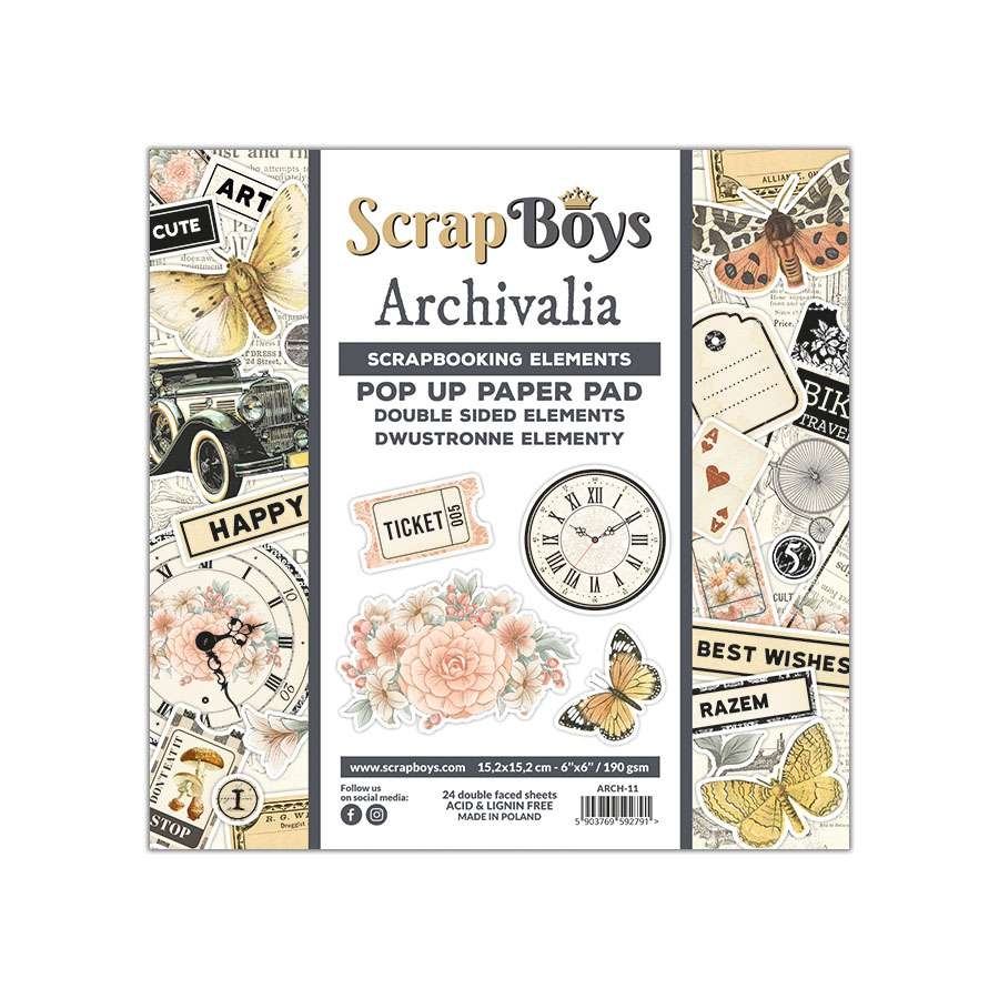 ScrapBoys Archivalia ARCH-11 Pop up 6x6 Blokk - Bilde 1