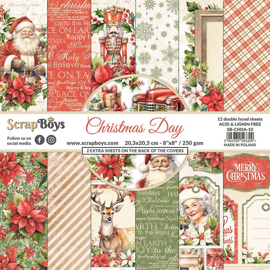 Scrapboys Christmas Day - 10 8x8 Blokk - Bilde 1
