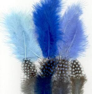 Fjær mix 18 stk Blå - Bilde 1