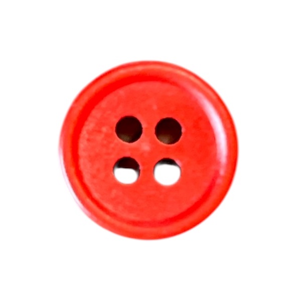 Knapp 4 hulls 13mm Rød - Bilde 1