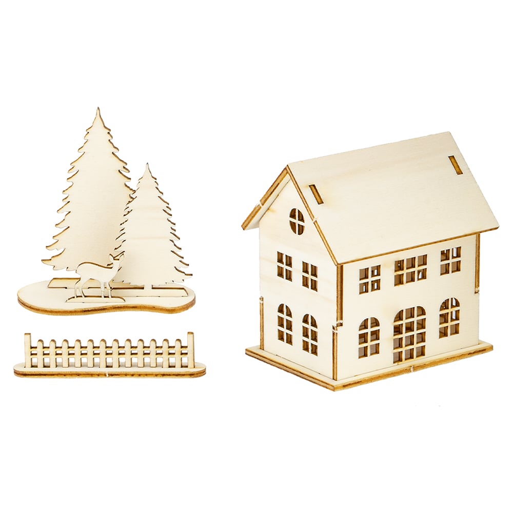 Figursett i tre – Stort hus - Bilde 1