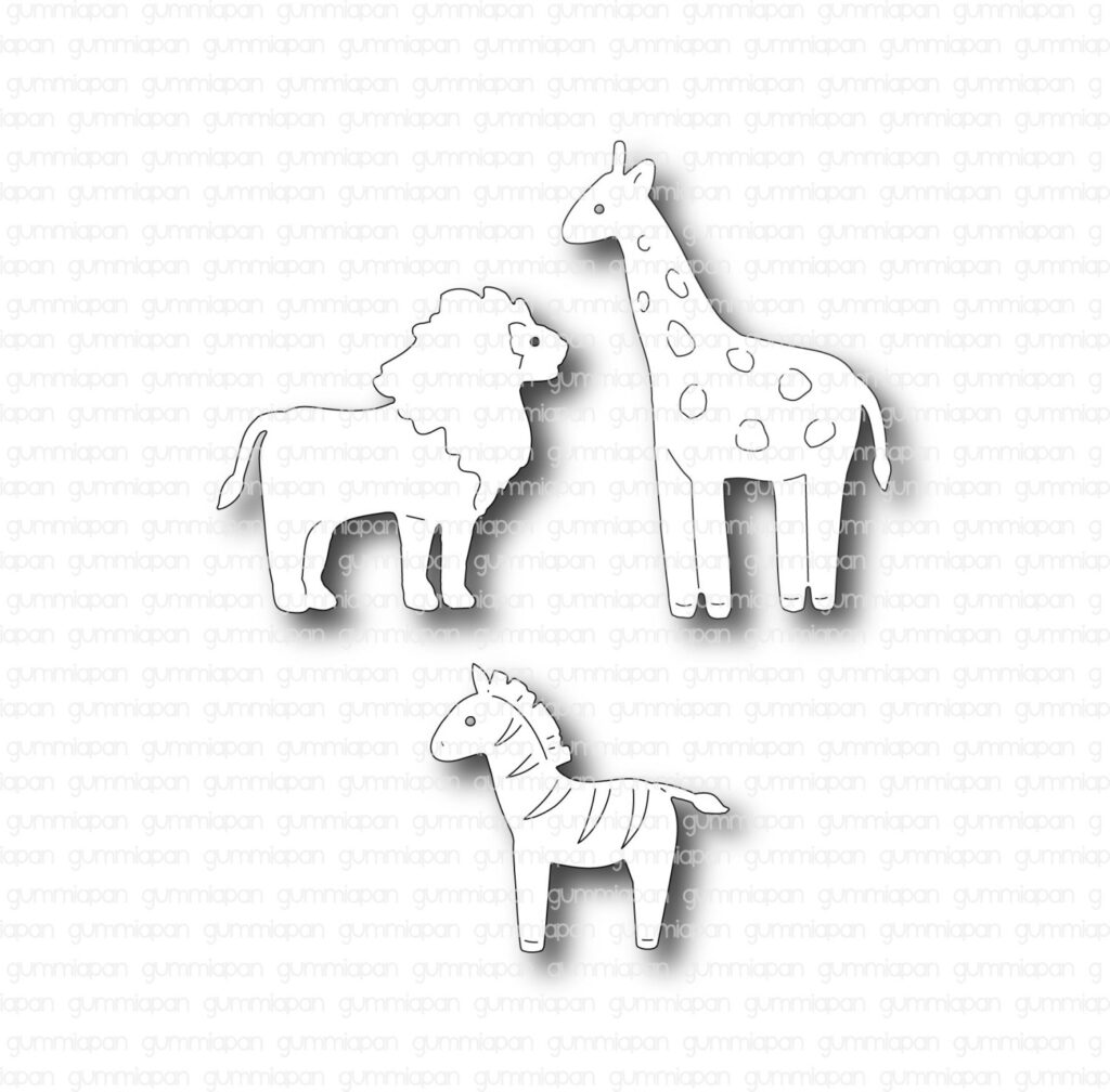 Gummiapan Dies Giraff, Zebra och Løve