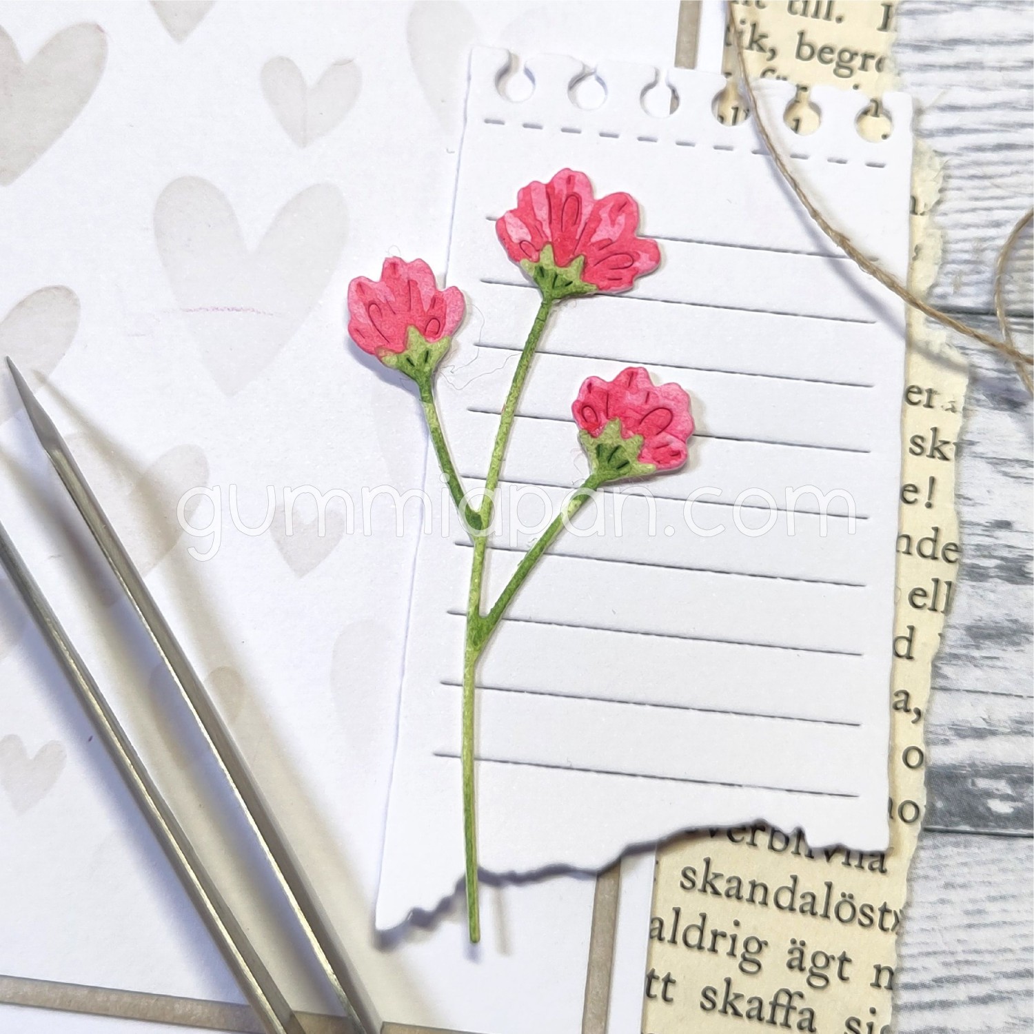 Gummiapan Die Kvist med blomst - Bilde 1