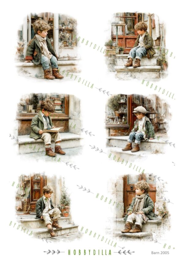 Motivark Barn 2005 M Gutter på trapp