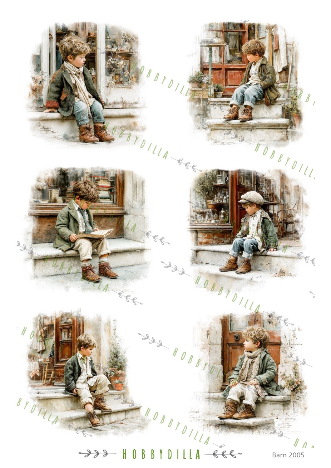 Motivark Barn 2005 M Gutter på trapp - Bilde 1