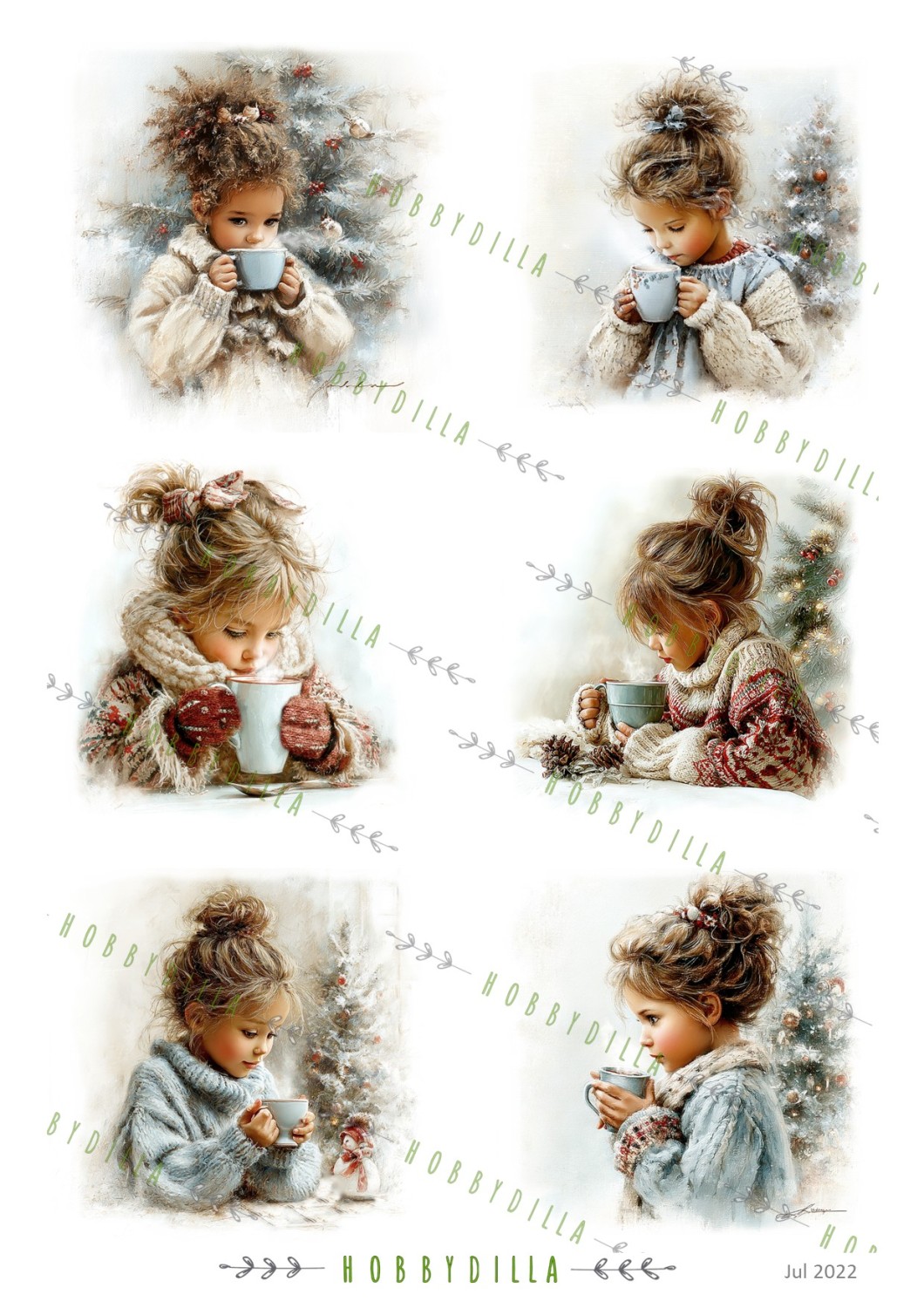 Motivark Jul 2022 M Små Jenter med Kakao - Bilde 1