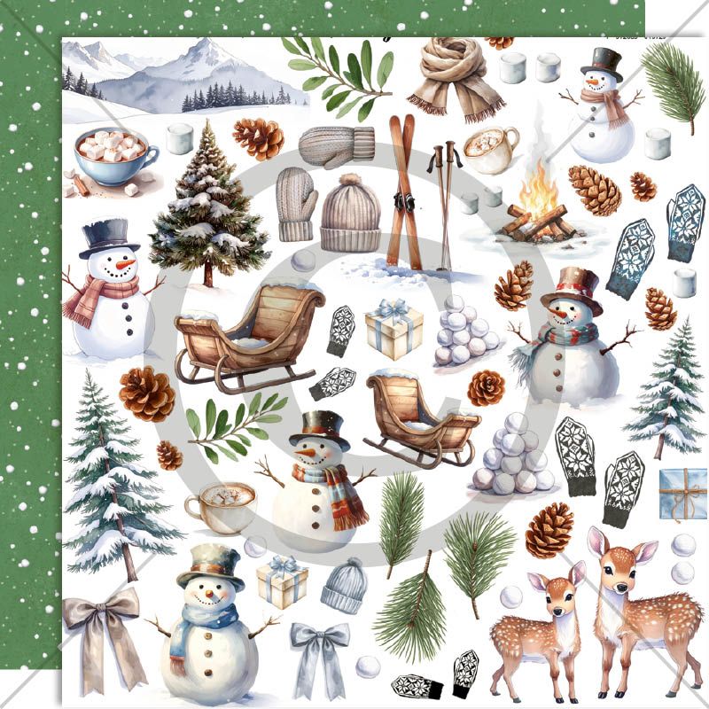 Papirdeign Vinterglede Vinterklipp - Bilde 1