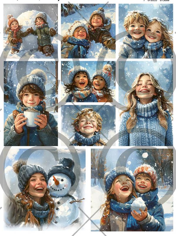 17689.jpg Papirdesign Motivark - Vinterbarn