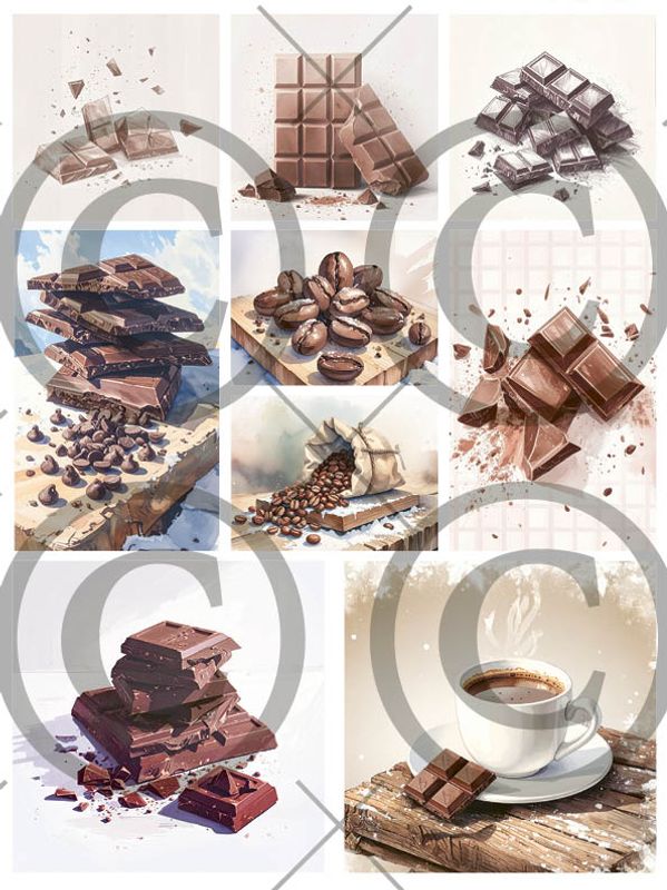 17691.jpg Papirdesign Motivark - Kaffe og sjokolade