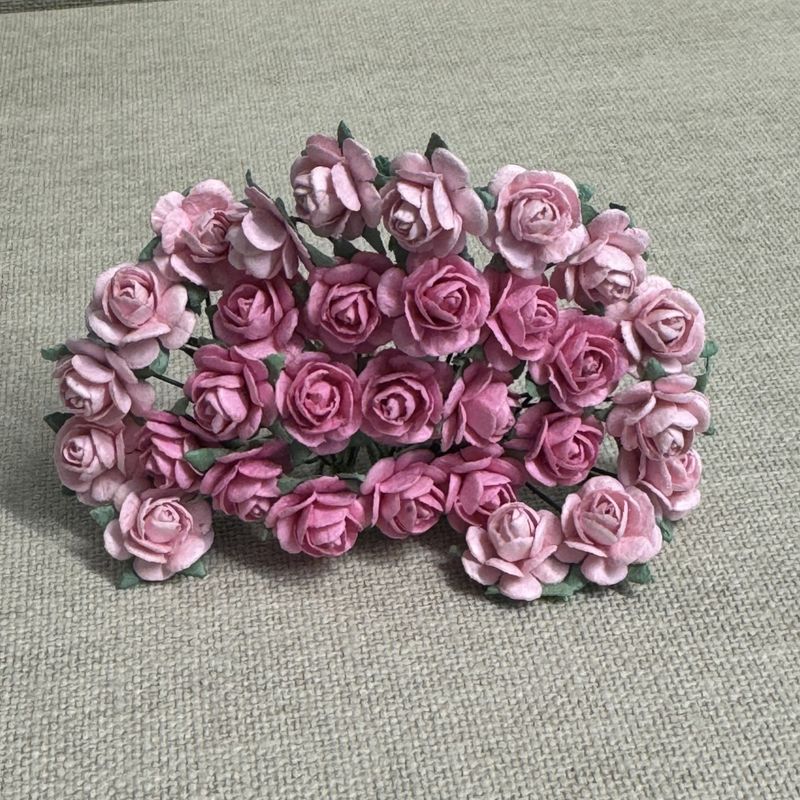 Papirdesign Roser 1,2 cm - Lys Rosa - Bilde 1