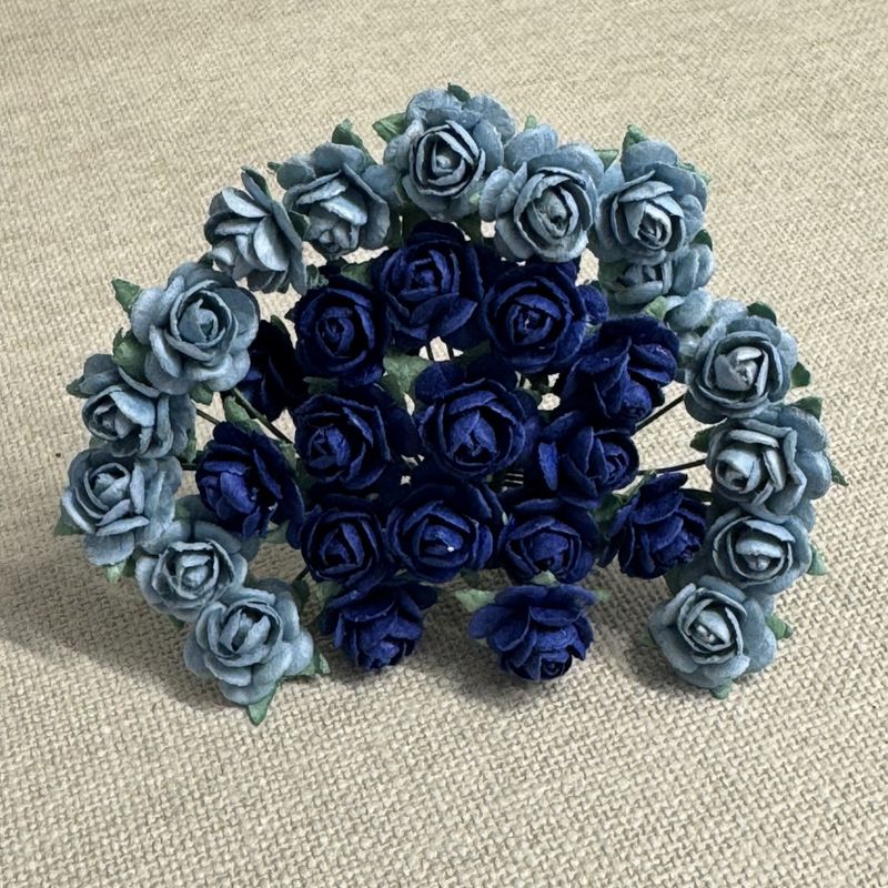 Papirdesign Roser 1,2 cm - Blå - Bilde 1