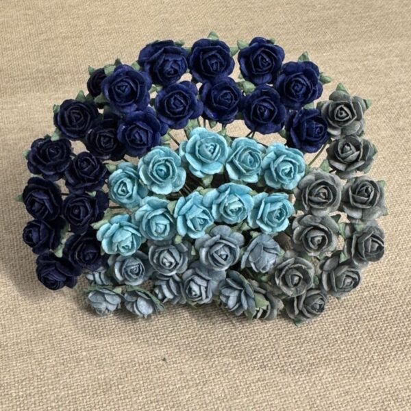 17709.jpg Papirdesign Roser 1,2 cm - Blå miks