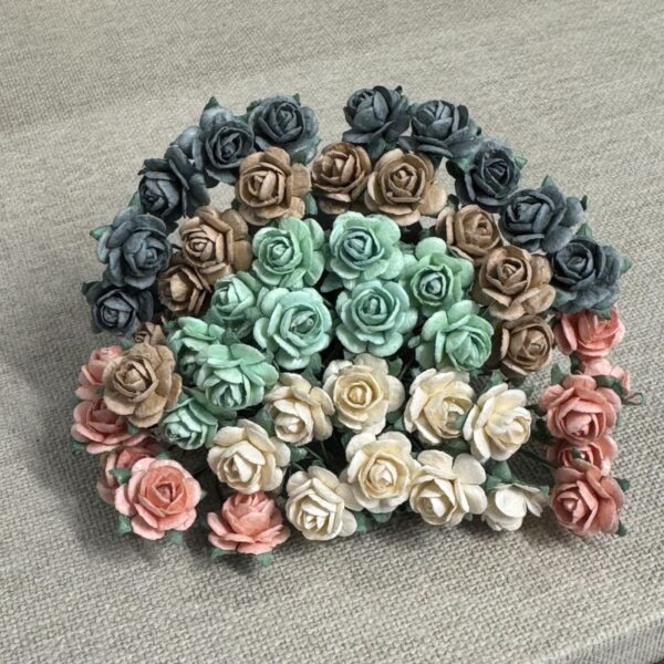 17711.jpg Papirdesign Roser 1,2 cm - Lys mix