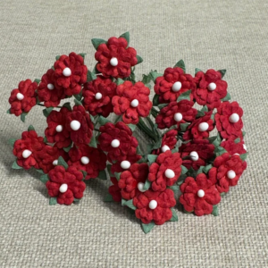 Papirdesign Mini Blomster 1,1 cm - Rød