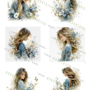 Motivark Mennesker 2030 M Unge jenter Blå - Bilde 1