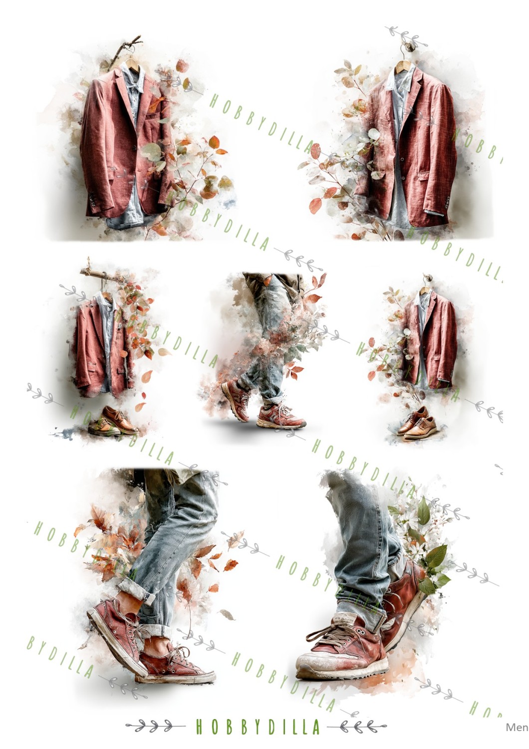 Motivark Mennesker 2033 M Gutteben og jakker, rød - Bilde 1