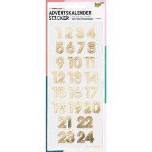 Klistremerke Adventskalender tall 1-24 – Gull - Bilde 1
