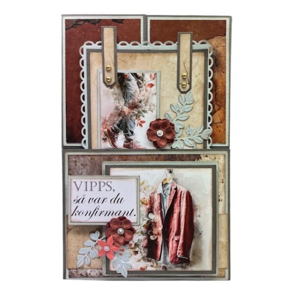 Kit 7 Konfirmasjon Brettekort med tag og klaffer, Gutt