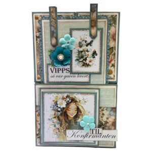 Kit 8 Konfirmasjon Brettekort med tag og klaffer, Jente - Bilde 1