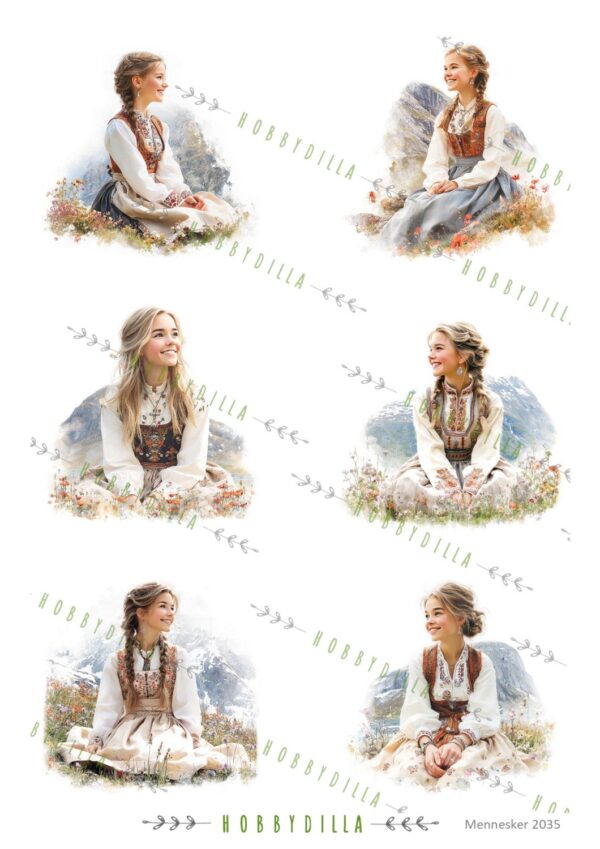 Motivark Mennesker 2035 M Konfirmanter i Festdrakt