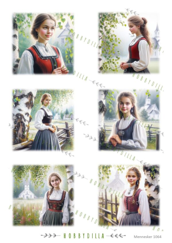 Motivark Mennesker 1064 M Jenter i Bunad