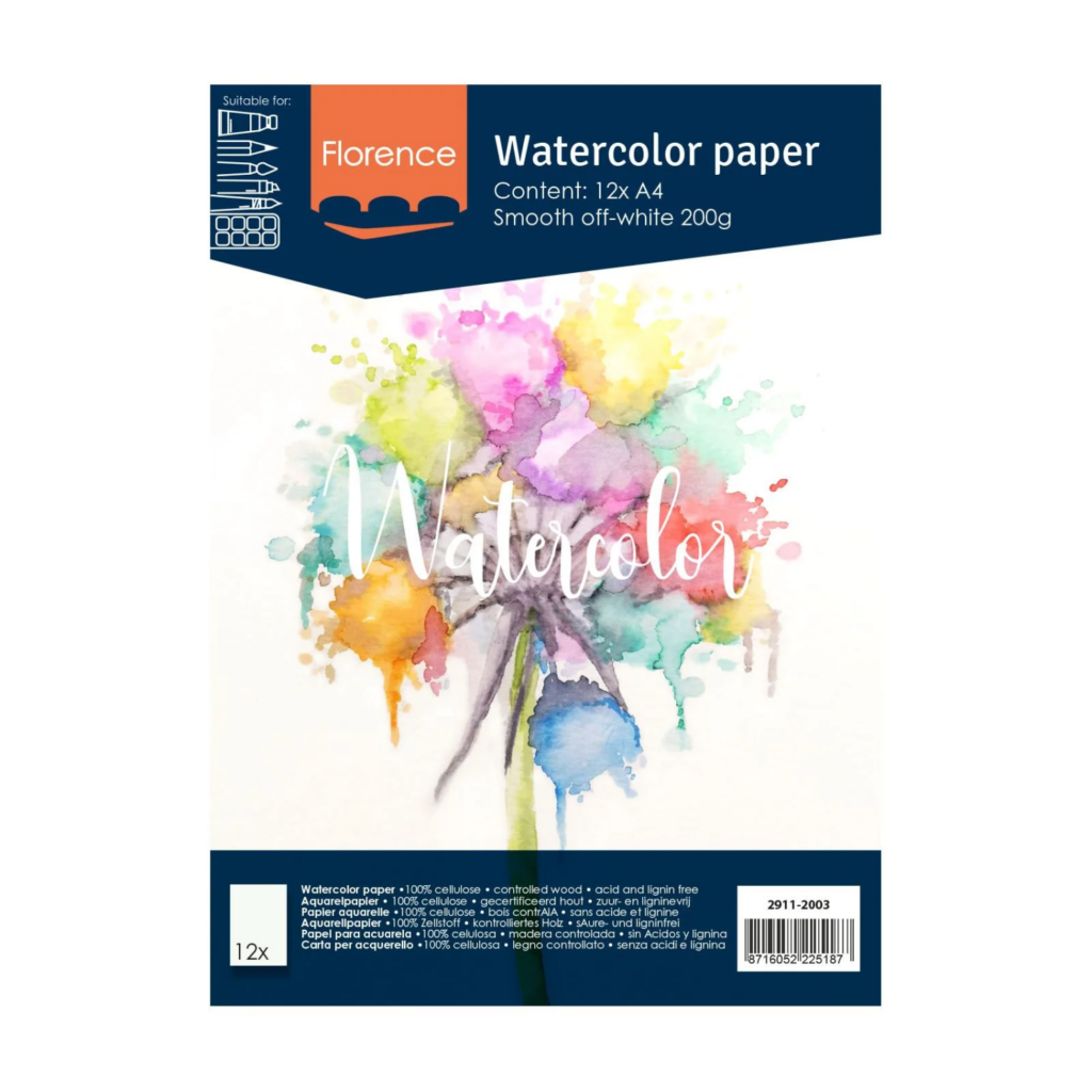 Florence • Watercolour Paper 200g Smooth A4 Off-White
