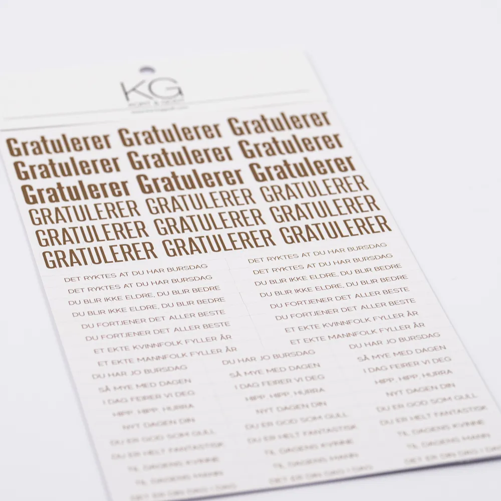 Stickers Gratulerer Brun 2053 - Bilde 1