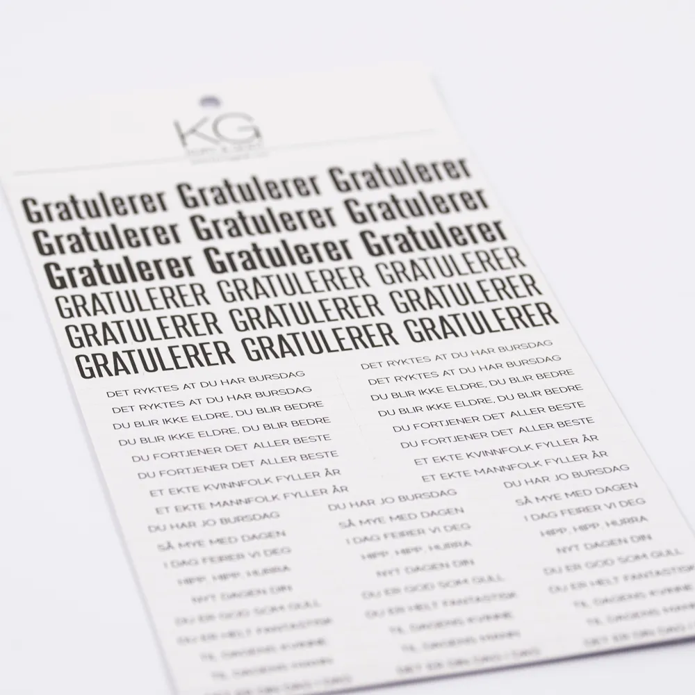 Stickers Gratulerer Hvit 2039 - Bilde 1