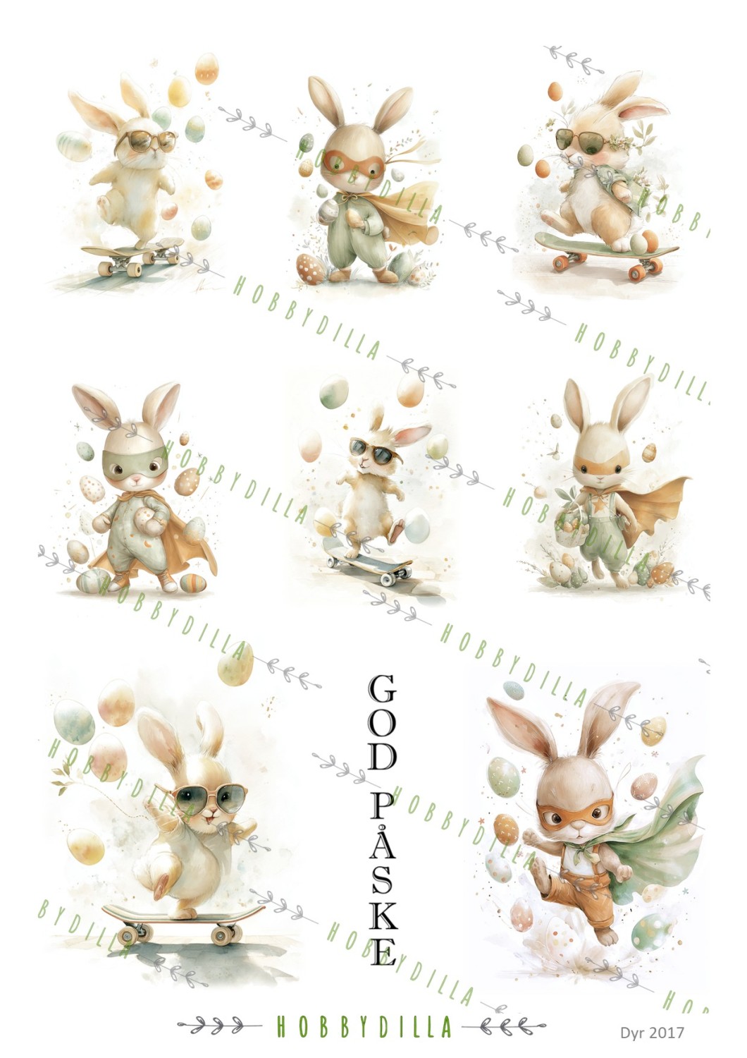 Motivark Dyr 2017 M Superhelt Påske - Bilde 1