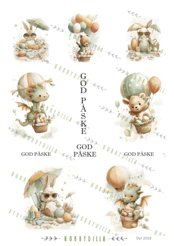 Motivark Dyr 2018 M Påske på stranda og i lufta