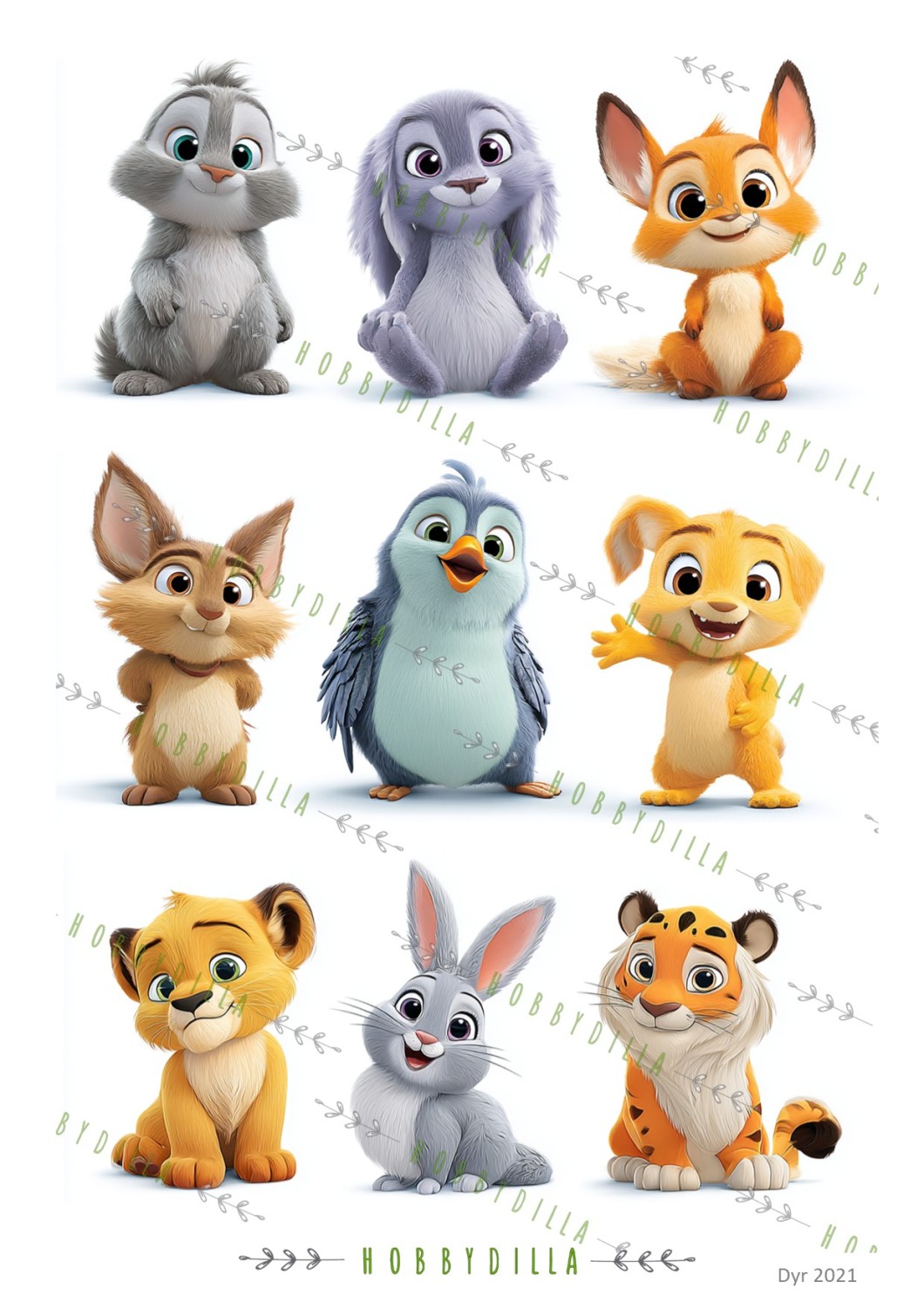 Motivark Dyr 2021 M Barnlige dyr - Bilde 1