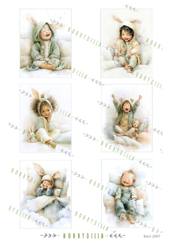 Motivark Barn 2007 M Glade barn med kaninører