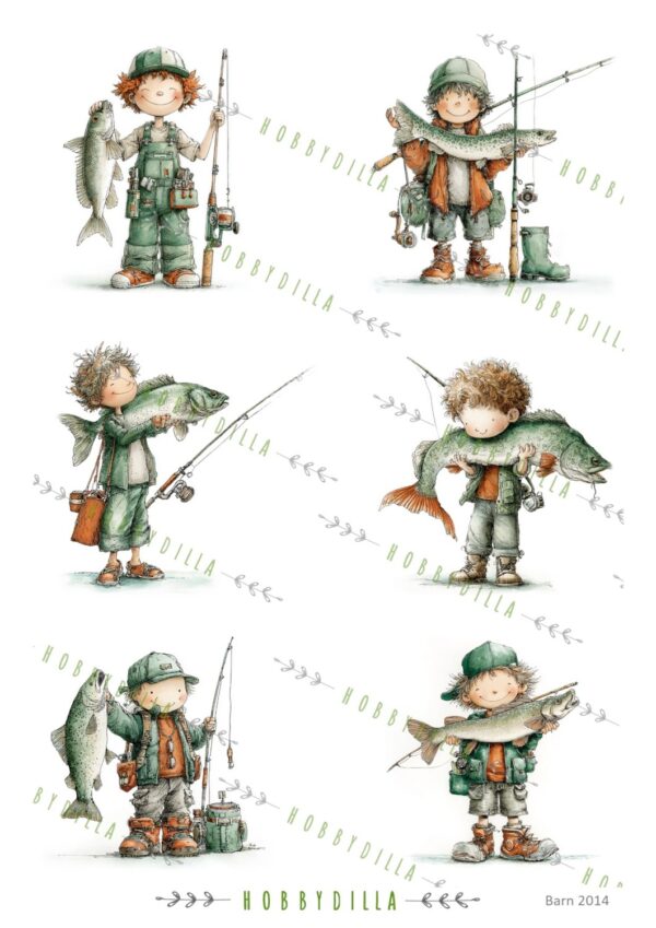Motivark Barn 2014 M Gutter med Fiskelykke