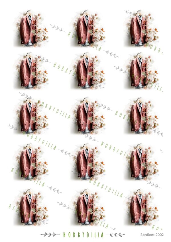 Motivark  Bordkort 2002 M Konfirmant gutt rød jakke