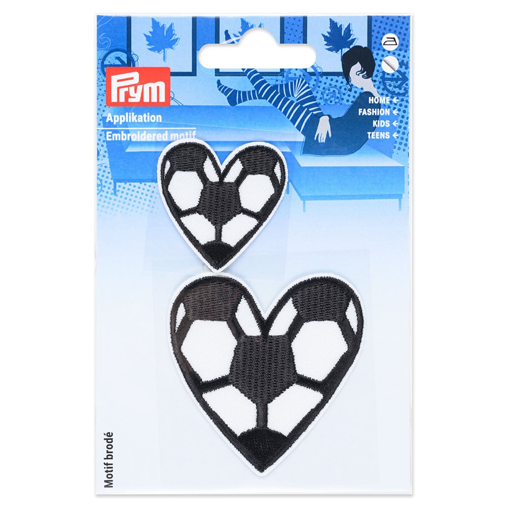 Prym Strykemerke/selvklebende 2stk – Football hjerte - Bilde 1