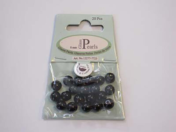 Glassperle Romerperle – 8mm 20stk – Sort