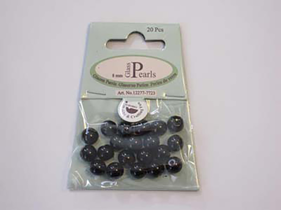 Glassperle Romerperle – 8mm 20stk – Sort - Bilde 1