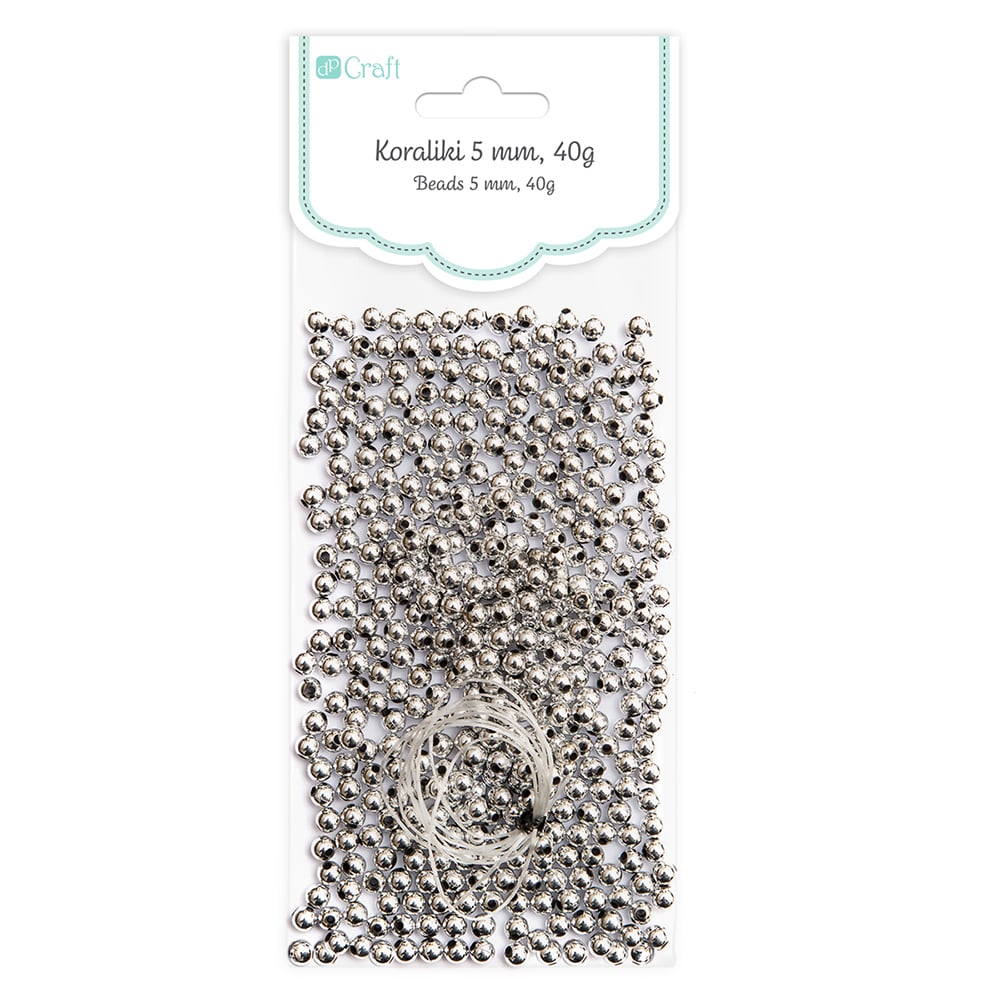 dpCraft Perler 5mm 40g – Sølv - Bilde 1