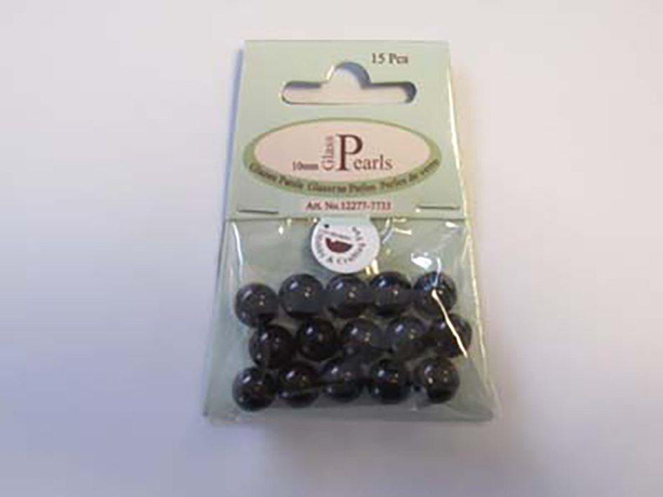 Glassperle Romerperle – 10mm 15stk – Sort - Bilde 1