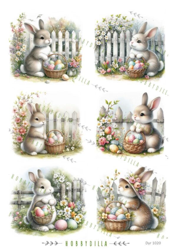 Motivark Dyr 1020 M Påskeharer store