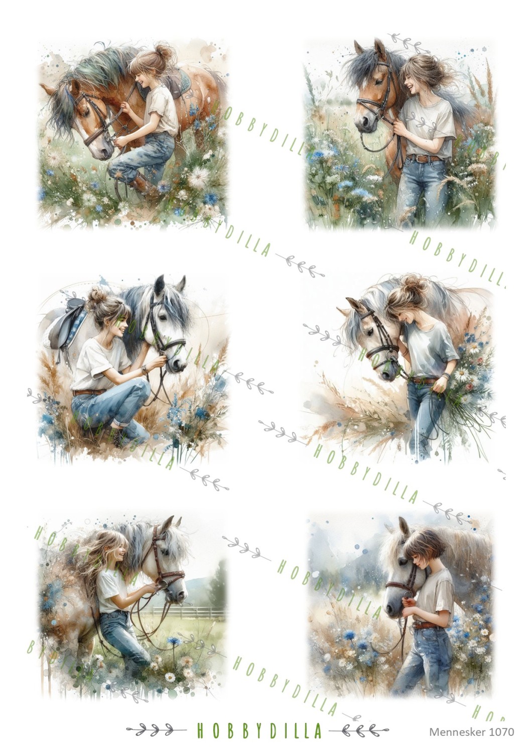 Motivark Mennesker 1070 M Hestejenter - Bilde 1