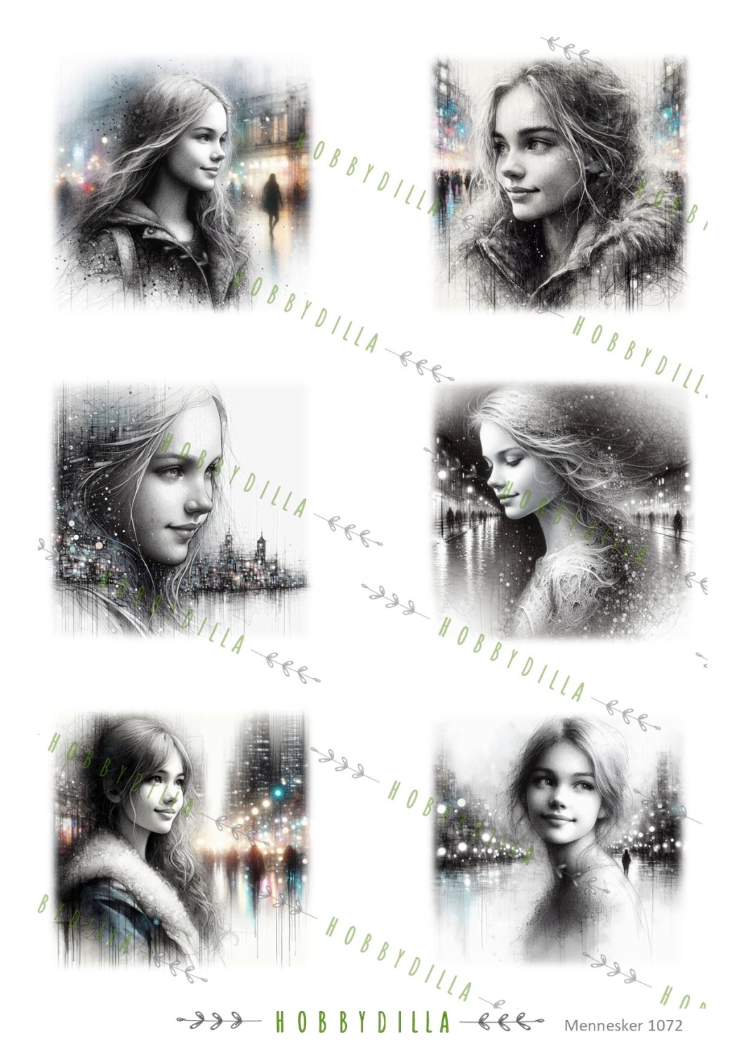 Motivark Mennesker 1072 M Byjenter - Bilde 1