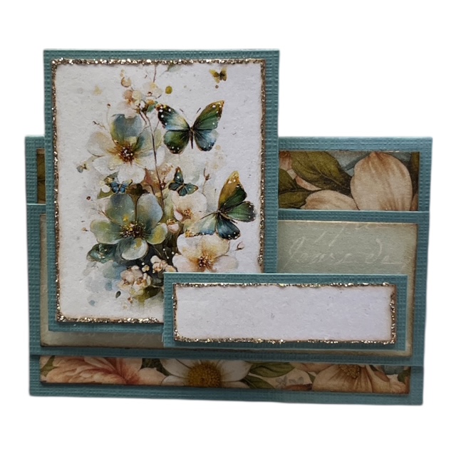 Kit 12 Enkelt Bordkort - Grønne Sommerfugler - Bilde 1